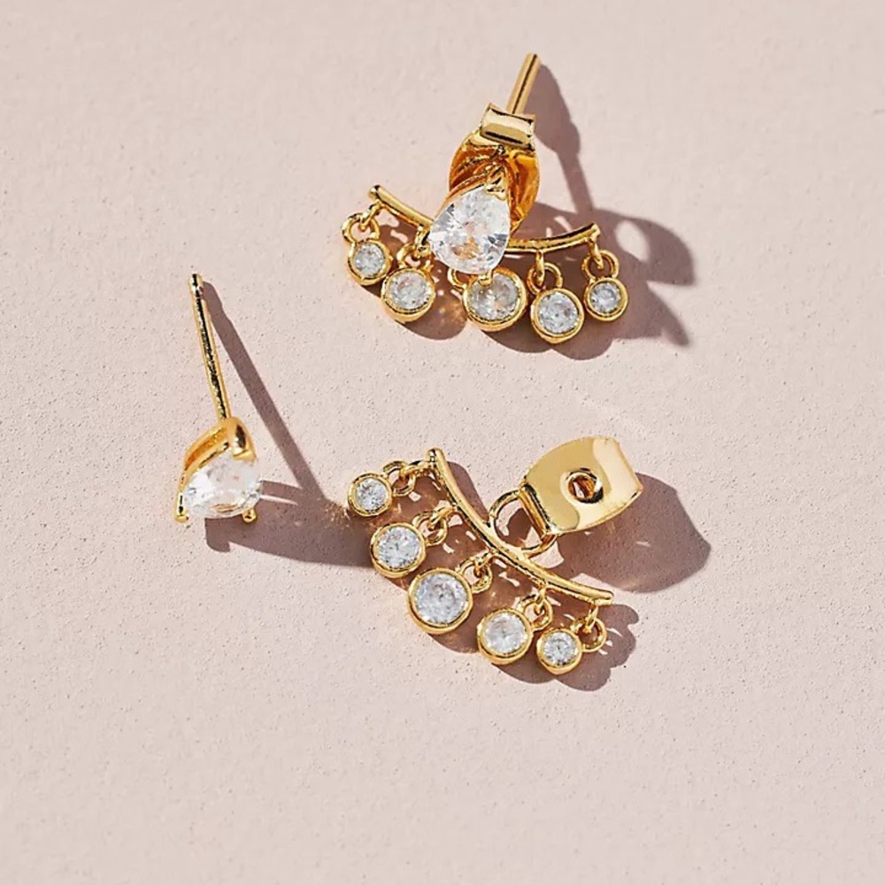 NWT Anthropologie Teardrop Crystal Earrings